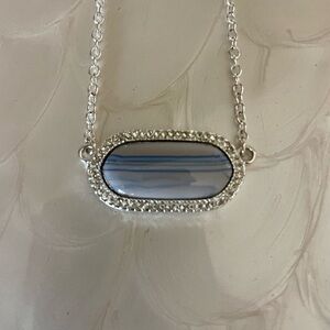 Elegant Park Lane Silver and Blue Necklace